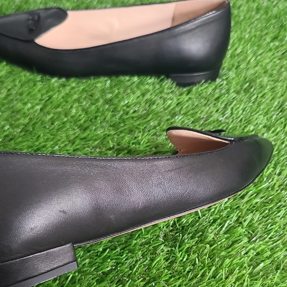 Black Leather Women's Flats